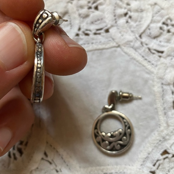 Sold- Brighton retired scrolled hoop earrings - Picture 3 of 5